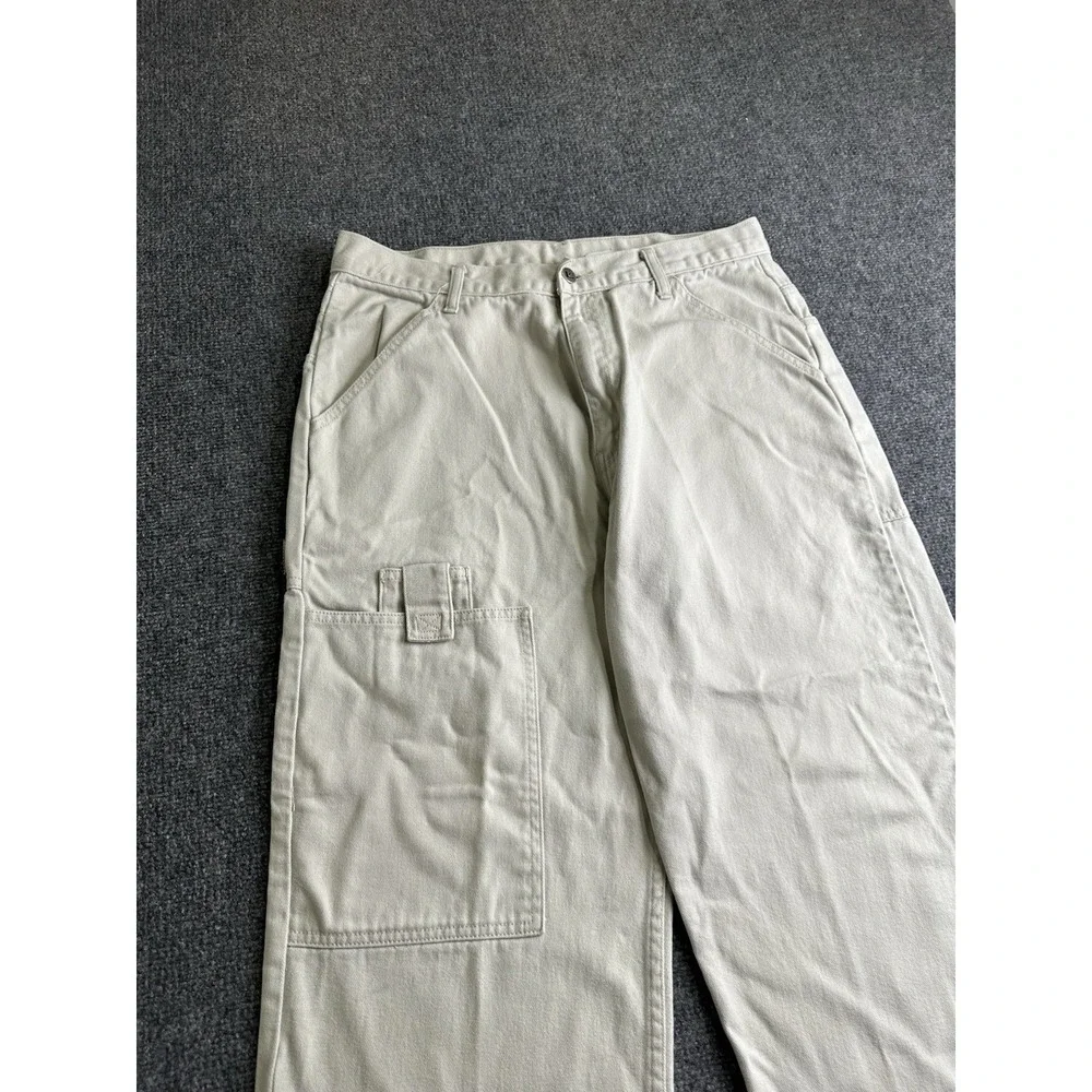 Mens 90s Levis Carpenter Work Pants Made in Hong Kong Beige, Size 34x30